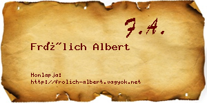 Frölich Albert névjegykártya